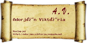 Adorján Viktória névjegykártya